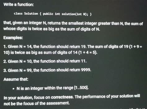 Given A 1, 3, the function should return 1. . Write a function solution that given an integer n returns the smallest integer greater than n